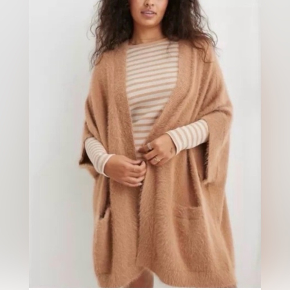 Aerie Super Soft One Size Cozy Tan Cardigan
